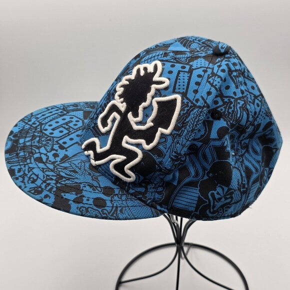 Insane Clown Posse Hat Cap Fitted Mens Small Blue Black Embroidered Hatchetman - Picture 3 of 8